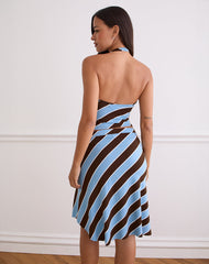 Haya Plunge Top in Retro Stripe Blue