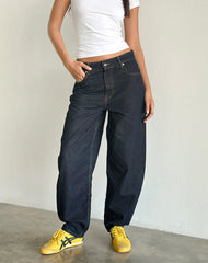High Rise Barrel Jean in Indigo