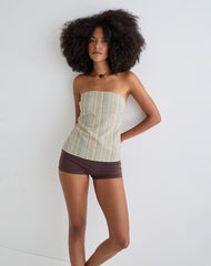 Hisana Bandeau Top in Stripe Yellow