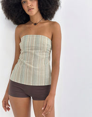 Hisana Bandeau Top in Stripe Yellow