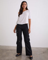Hojo Linen Cargo Pants in Black