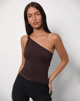 Idra Asymmetric Top in Jersey Bitter Chocolate