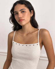 Jalari Eyelet Cami Top in Knit Oatmeal