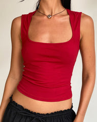 Jinsu Crop Top in Adrenaline Red
