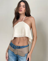 Jivika Crop Top in Chiffon Cream