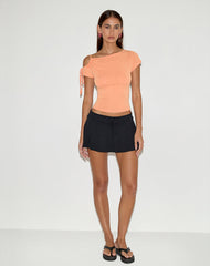 Jophiel Cut Shoulder Top in Cupro Coral