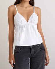 Jepuni Cami Top in White Poplin