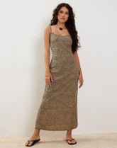 Kafka Maxi Dress in Mini Croc Tan
