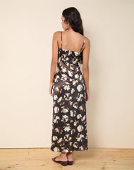 Kafka Maxi Dress in Brown Floral Print