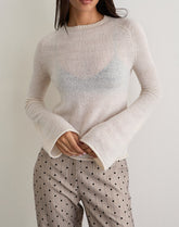 Kaleo Roll Edge Jumper in Knit Ecru