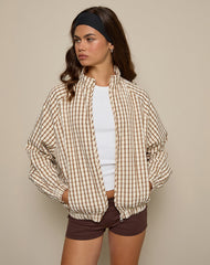 Kalle Shell Jacket in Brown Check