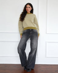 Karu Jumper in Check Green