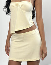 Nidya A-Line Mini Skirt in Rayon Lemon