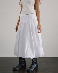 Kiyono Maxi Skirt in Poplin White