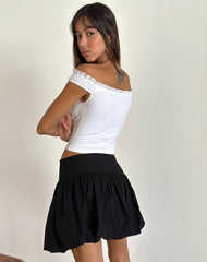 Kiyowo Puffball Mini Skirt in Black
