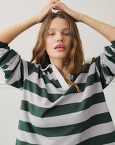 Kumara Rugby Shirt in Green, Khaki and White