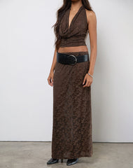 Tulus Skirt in Jacquard Knit Dark Brown