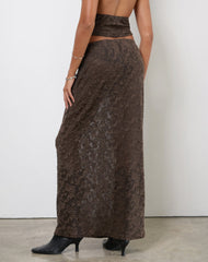 Tulus Skirt in Jacquard Knit Dark Brown