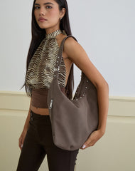 Large Brown Bag with Studs
