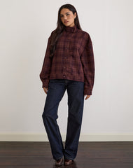 Lastika Jacket in Check Dark Burgundy
