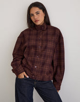 Lastika Jacket in Check Dark Burgundy