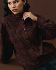 Lastika Jacket in Check Dark Burgundy