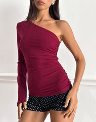 Lasya Long Sleeve Top in Rayon Burgundy