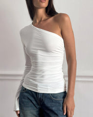 Lasya Long Sleeve Top in Rayon Ivory