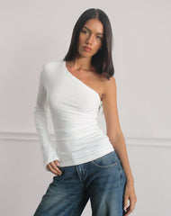 Lasya Long Sleeve Top in Rayon Ivory