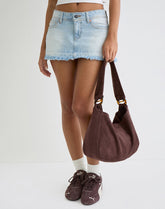 Tetira Bag with Double Tortoise Shell Buckle in Brown