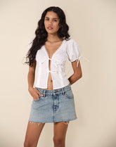 Lias Puff Sleeve Blouse in White