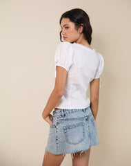 Lias Puff Sleeve Blouse in White