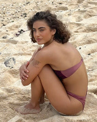 Linda Twist Bikini Top in Deep Mauve Plum