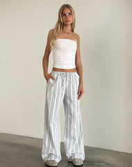 Lirura Trouser in Vertical Grey Stripe