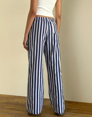 Lirura Trouser in Chunky Stripe White Navy