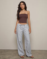 Lirura Trouser in Mini Gingham Blue and Grey