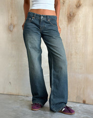 Low Rise Parallel Jeans in Vintage Green Used