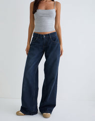 Low Rise Roomy Jeans in Smokey Blue