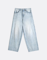 Low Slung Roomy Jeans in Breeze Blue Wash