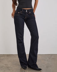 Low Rise Twisted Seam Jeans in Indigo