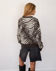 Luceta Knitted Cardigan in Wild Animal