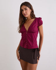 Luel Wrap Skort in Micro Polka Brown