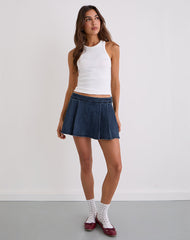 Lupi Micro Skirt in Chambray Vintage Blue