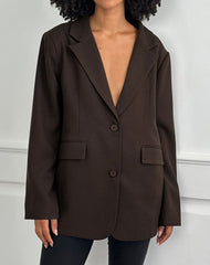 Maiwa Textured Tailoring Blazer in Brown