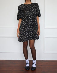 Marate Mini Dress in Floral Land Black