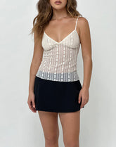 Marinda Cami Top in Lace Cream