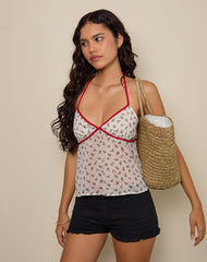 Micha Halter Top in Ditsy Floral Ivory