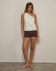 Miringa One Sleeve Top in Candy Stripe Yellow