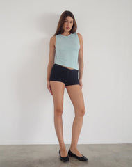 Mohala Top in Bubble Knit Light Blue
