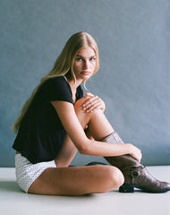 Eunia Short in Micro Polka White